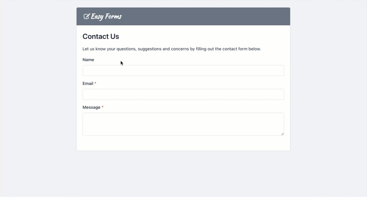 Easy Forms - Contact Form Demo