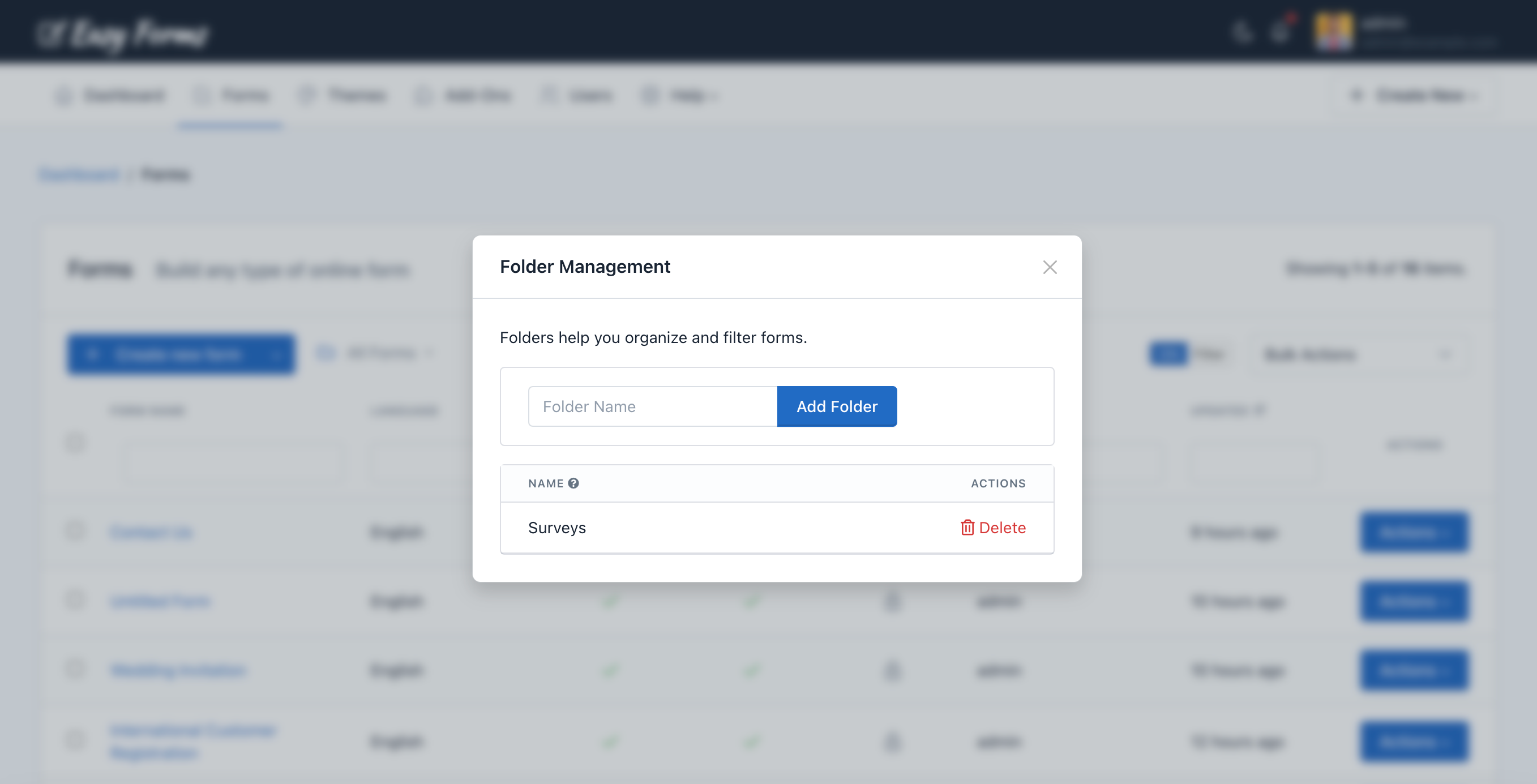 Easy Forms - Folder Management