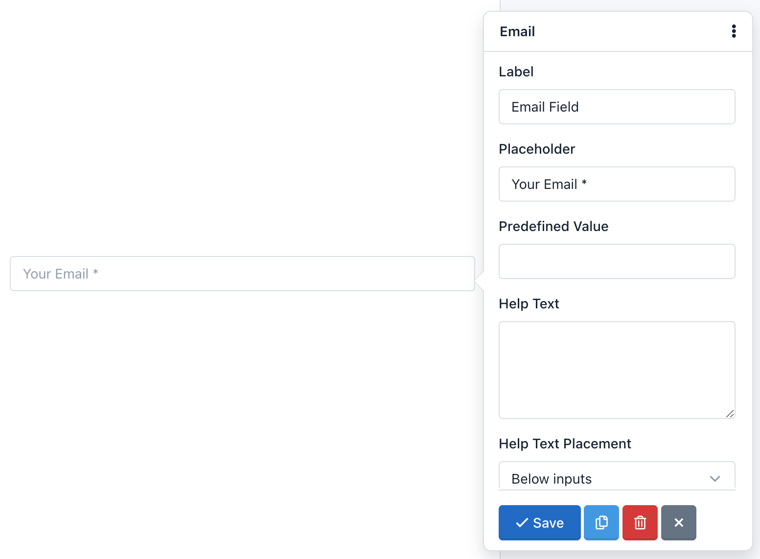 Easy Forms - Form Builder - Placeholder