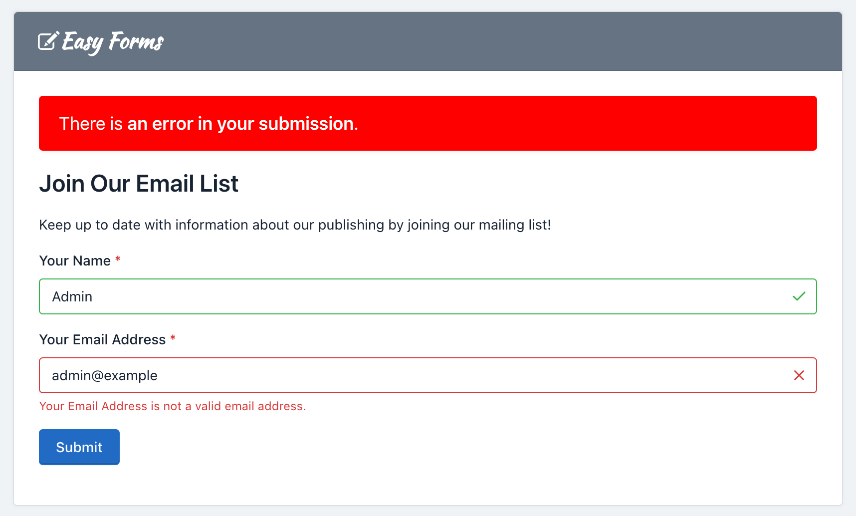 Easy Forms - Form Builder - Field Validation