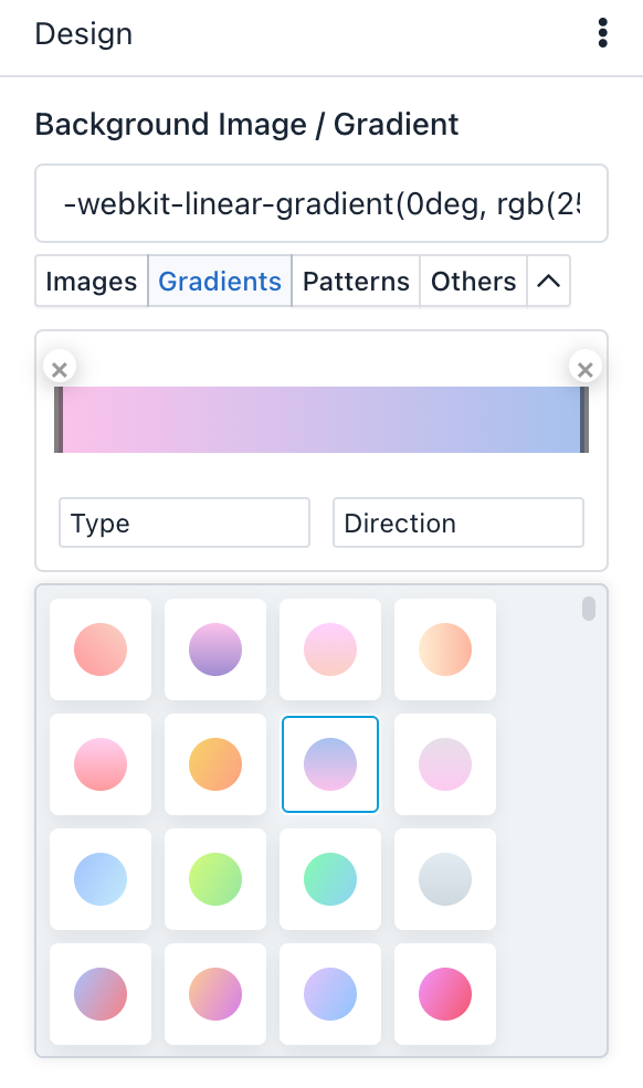 Easy Forms - Theme Designer - Gradient Selector