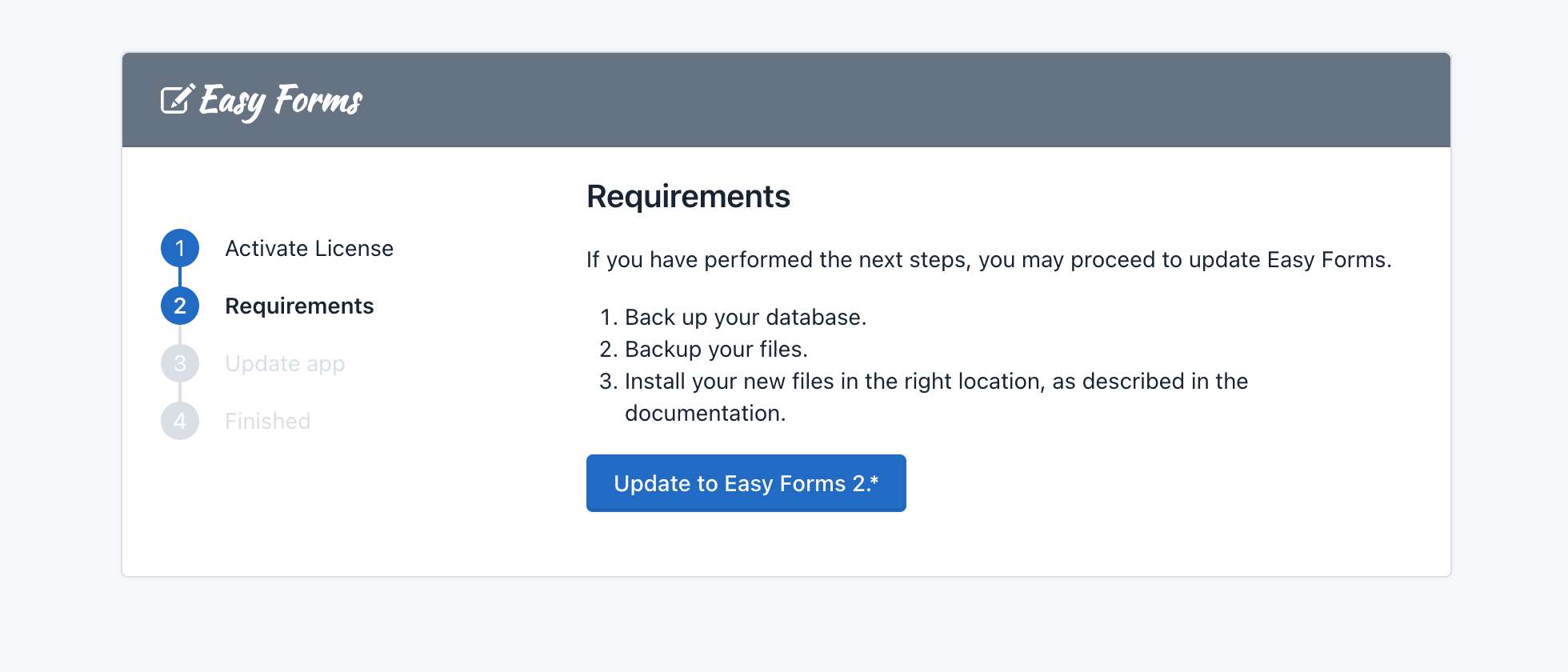 Easy Forms - Update Script